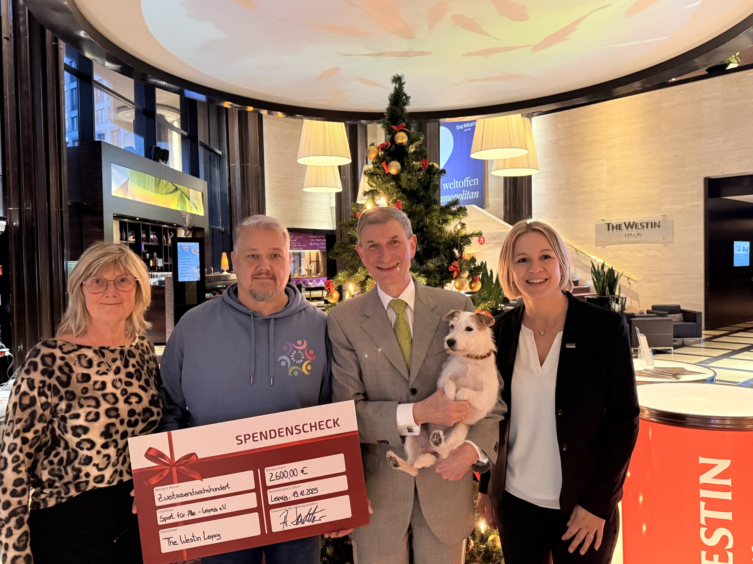 Spendenscheckübergabe Spendenscheckübergabe im Hotel Westin in Leipzig